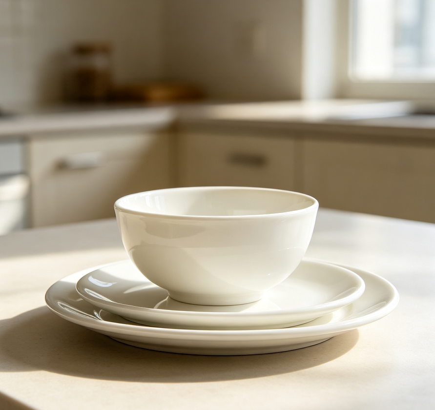 Simple Glazed Ceramic Kitchen Dining Set