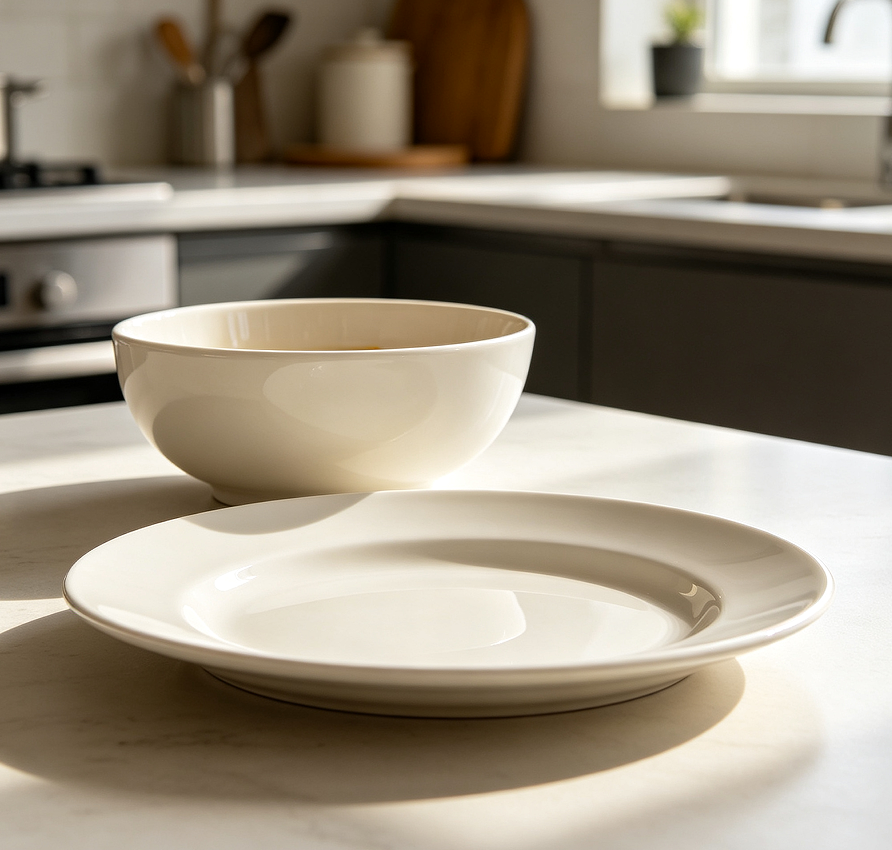 Smooth Ceramic Tableware Bowl Plate Dining Collection